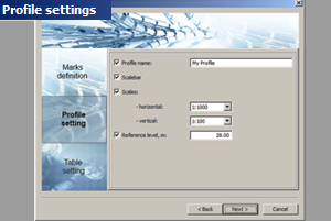 Diagram 6. Settings of design and view of the profile